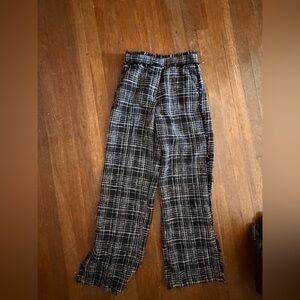 H&M Black and White Plaid Trousers